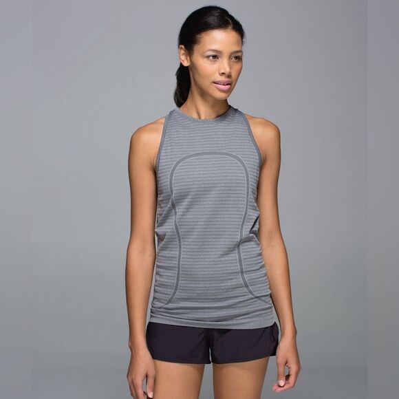 Lululemon Run: Swiftly Tech High-Neck Racerback Tank Top - Stripe Slate Size 4-6 - Picture 2 of 13
